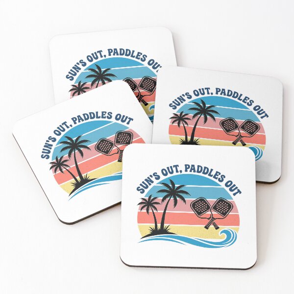 Item preview, Sun's Out Paddles Out Retro Pickleball Sunset Shirt designed and sold by Cool-M-Apparel.
