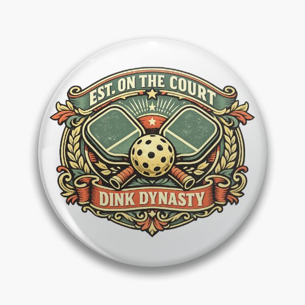 Item preview, Dink Dynasty Ornate Pickleball Crest — Vintage Paddle Badge designed and sold by Cool-M-Apparel.