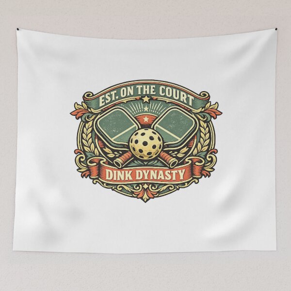 Item preview, Dink Dynasty Ornate Pickleball Crest — Vintage Paddle Badge designed and sold by Cool-M-Apparel.