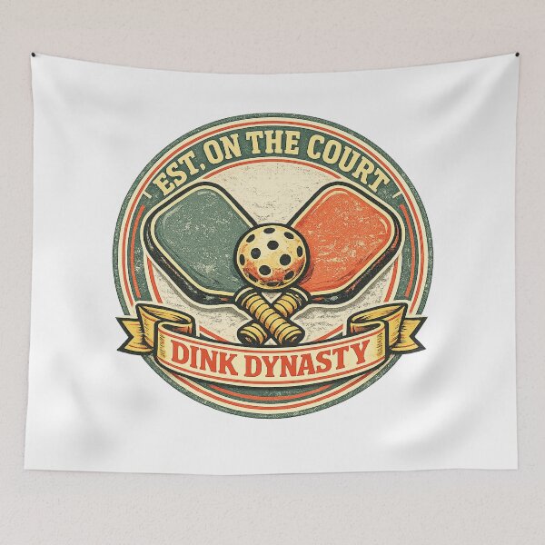 Item preview, Dink Dynasty Retro Pickleball Club Crest designed and sold by Cool-M-Apparel.