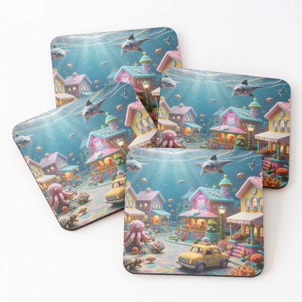 Item preview, 50ies Retro Shopping Street in the Coral Reefs designed and sold by LisaMise.