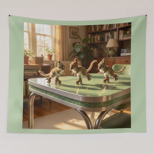 Item preview, Madame Berthe's Mouse Lemurs Roller Skate on Table designed and sold by Tridentulus.