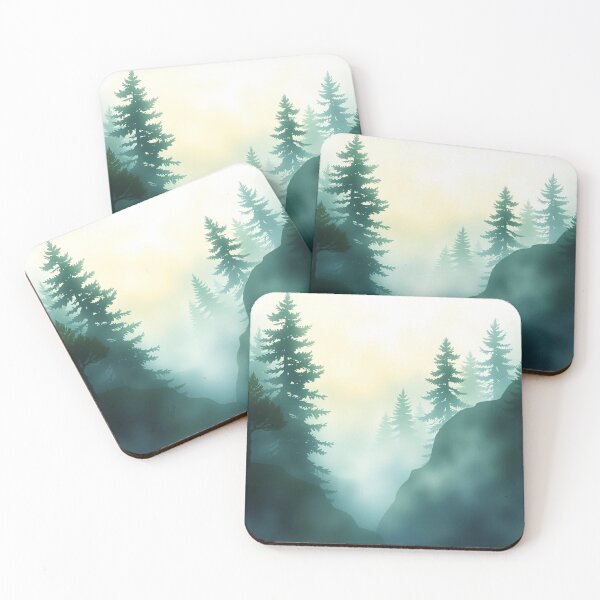 Item preview, Misty Pine Forest Valley at Dawn designed and sold by EllDAV777.