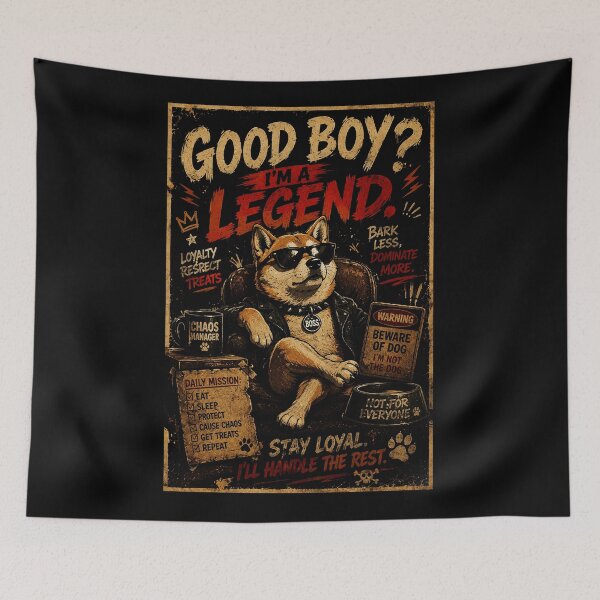 Item preview, Funny Cool Dog Legend with Vintage Rebel Pet Vibes designed and sold by Modaozushi216.