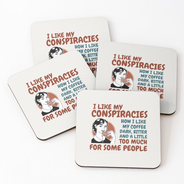 Item preview, I LIKE MY CONSPIRACIES HOW I LIKE MY COFFEE | RETRO SARCASM SERIES — COFFEE BREAK EDITION designed and sold by WitLounge.