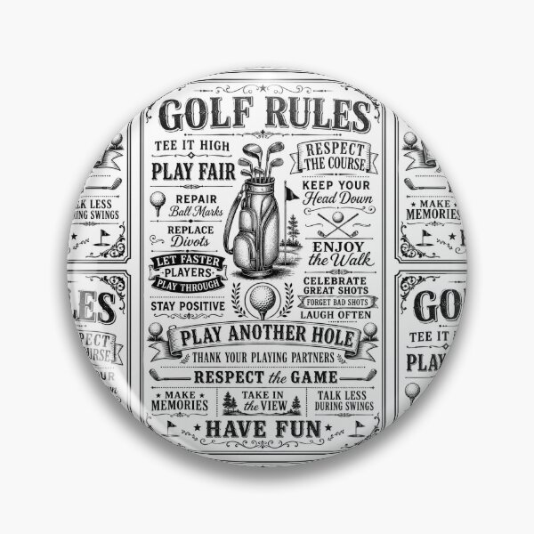 Item preview, Golf Rules BW Sign designed and sold by melridger.