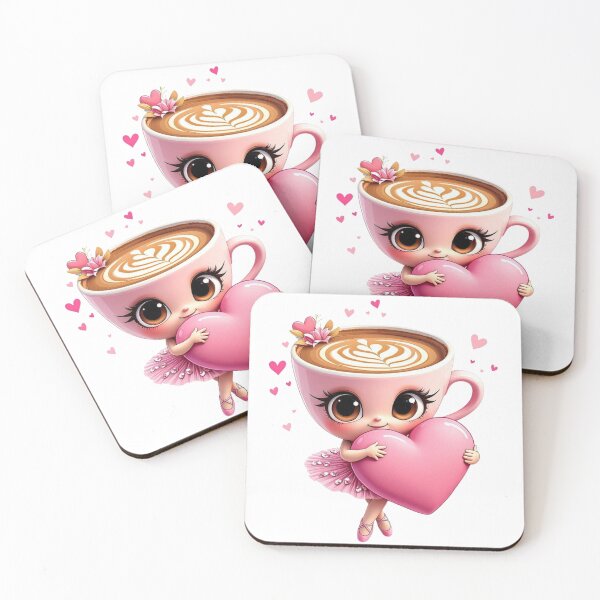 Item preview, Copy of Cute Kawaii Coffee Cup Holding Heart designed and sold by A touch of creativity.