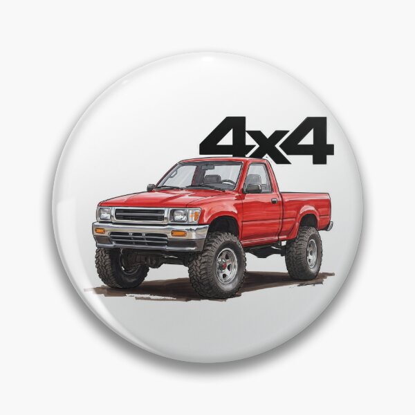 Item preview, Hilux Retro Red 4x4 Pickup Truck Graphic designed and sold by Off-Road-Zone.