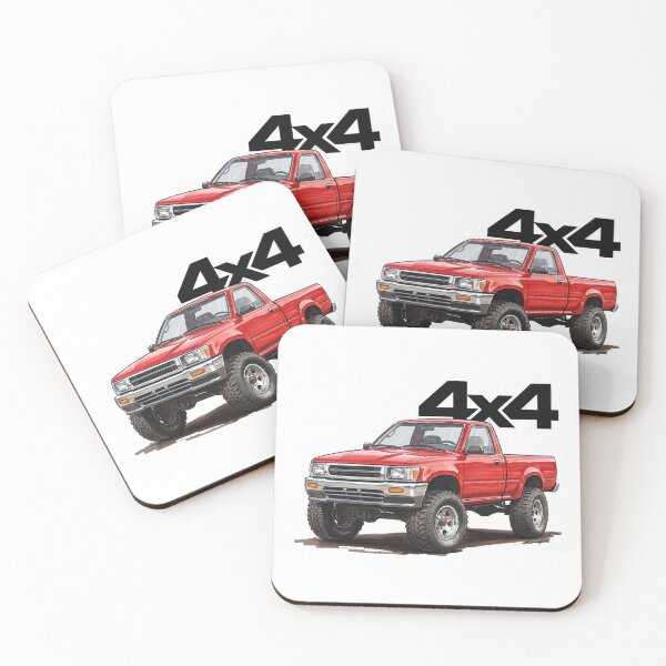 Item preview, Hilux Retro Red 4x4 Pickup Truck Graphic designed and sold by Off-Road-Zone.