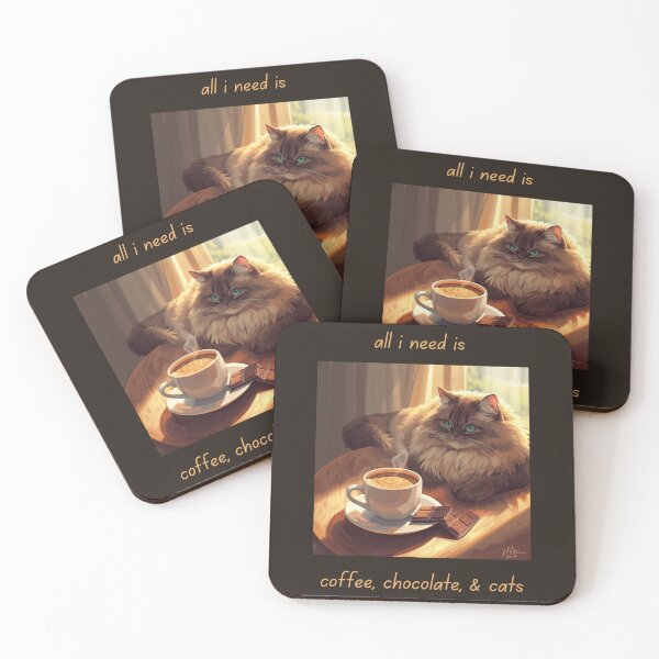 Item preview, All I need is Coffee, Chocolate, and Cats designed and sold by Nene Bird Designs.