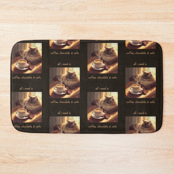 Item preview, All I need is Coffee, Chocolate, and Cats designed and sold by Nene Bird Designs.