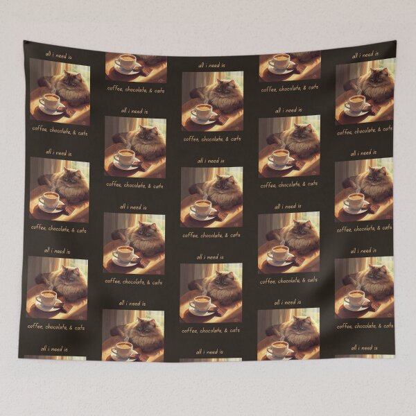 Item preview, All I need is Coffee, Chocolate, and Cats designed and sold by Nene Bird Designs.