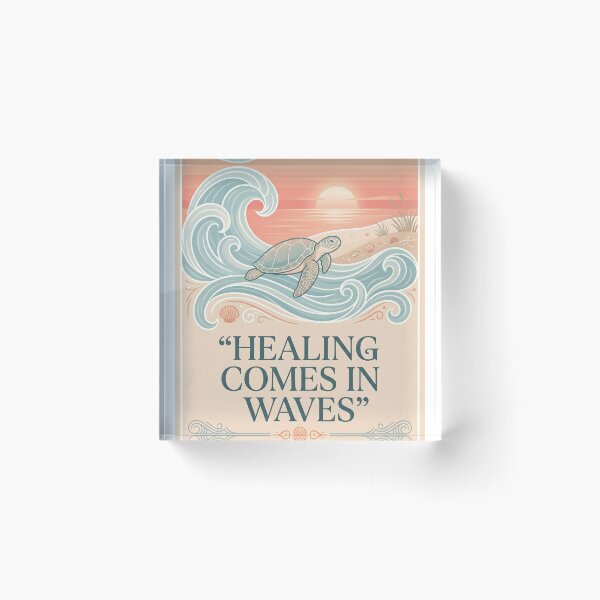 Item preview, Healing Comes in Waves – Ocean Therapy Poster Design designed and sold by Sea Gem.
