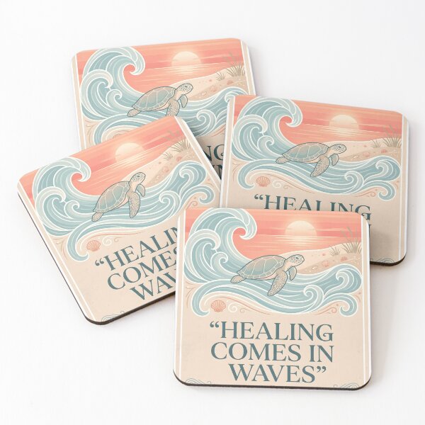 Item preview, Healing Comes in Waves – Ocean Therapy Poster Design designed and sold by Sea Gem.