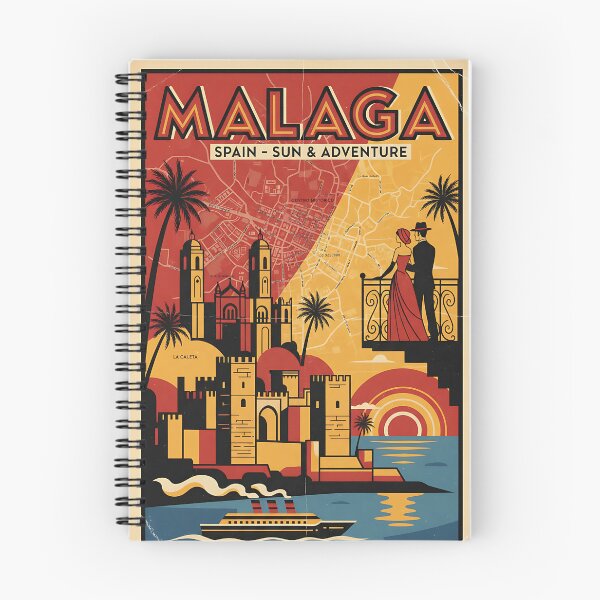 Item preview, Malaga Spain 1950s Vintage Travel Tourism designed and sold by TravelersGems.
