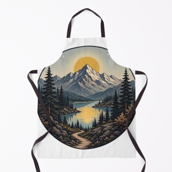 Item preview, Majestic Mountain Lake Sunset Wilderness Art designed and sold by Northern Glow Art.