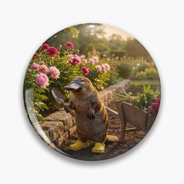 Item preview, Platypus Gathers Peonies in Her Garden designed and sold by Tridentulus.