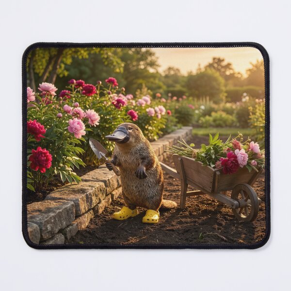 Item preview, Platypus Gathers Peonies in Her Garden designed and sold by Tridentulus.