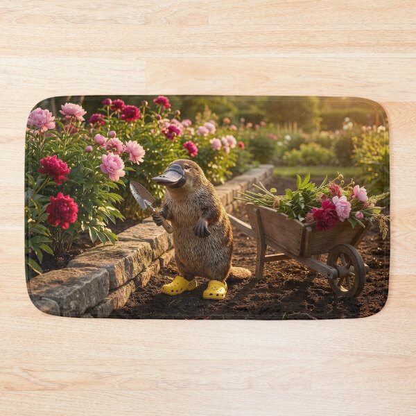 Item preview, Platypus Gathers Peonies in Her Garden designed and sold by Tridentulus.