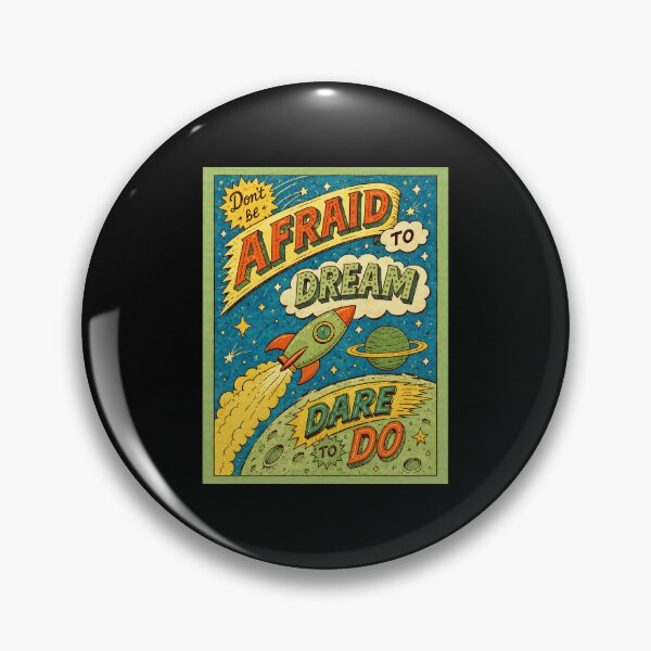 Item preview, Retro Space Motivation Poster With Rocket Dream And Dare designed and sold by ferminhays.