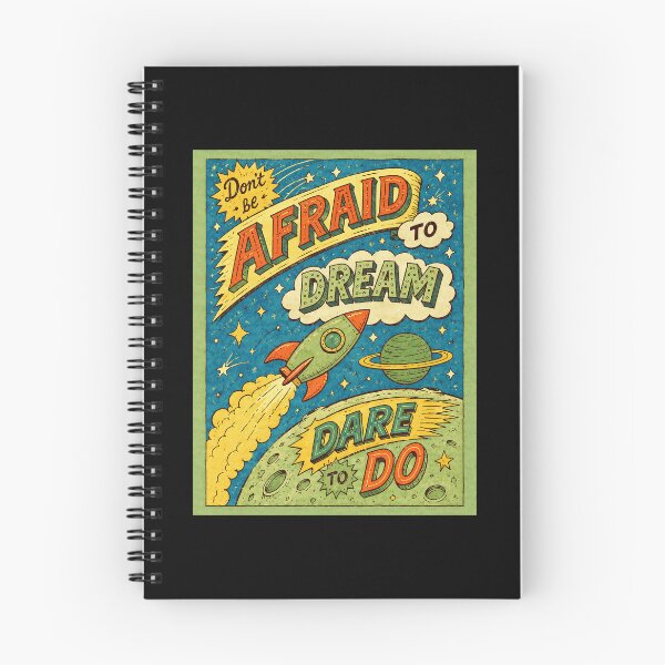Item preview, Retro Space Motivation Poster With Rocket Dream And Dare designed and sold by ferminhays.