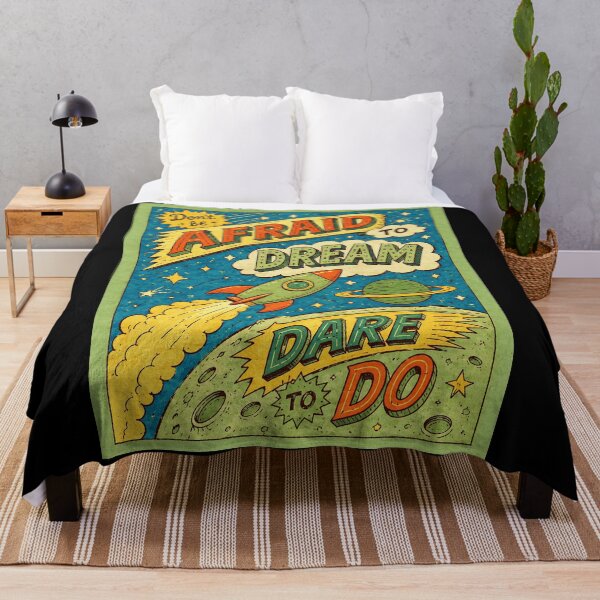 Item preview, Retro Space Motivation Poster With Rocket Dream And Dare designed and sold by ferminhays.