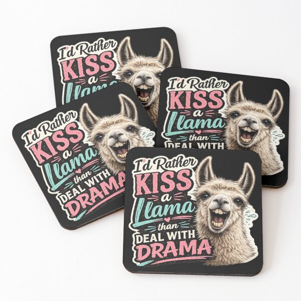 Item preview, I'd Rather Kiss a Llama Than Deal with Drama Funny Llama Lover Design designed and sold by extrisiceye.