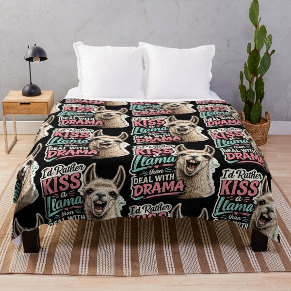 Item preview, I'd Rather Kiss a Llama Than Deal with Drama Funny Llama Lover Design designed and sold by extrisiceye.