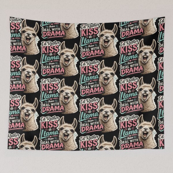 Item preview, I'd Rather Kiss a Llama Than Deal with Drama Funny Llama Lover Design designed and sold by extrisiceye.