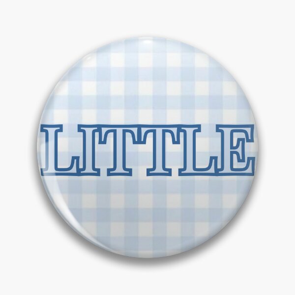Item preview, Sorority Big/Little "Little" Sticker/Pin - Blue Gingham designed and sold by The Keepsake Vault.