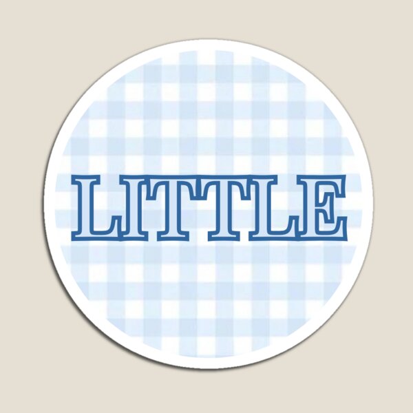 Item preview, Sorority Big/Little "Little" Sticker/Pin - Blue Gingham designed and sold by The Keepsake Vault.