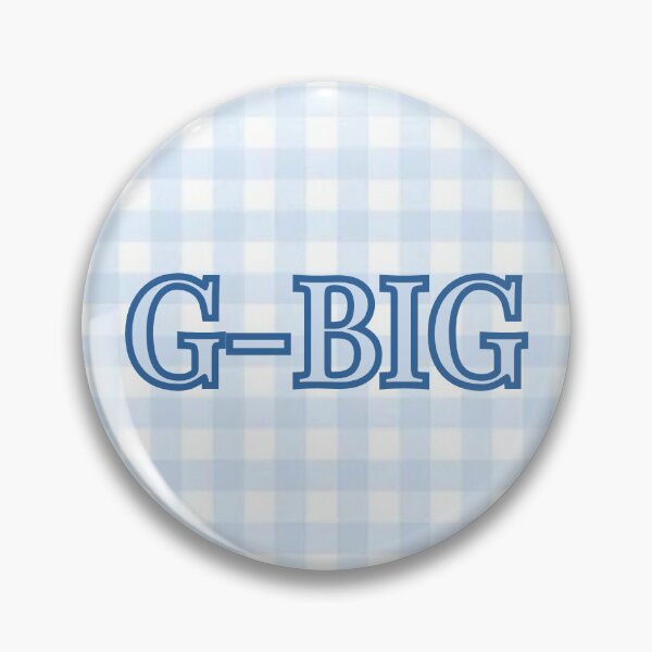 Item preview, Sorority Big/Little "G-Big" Sticker/Pin - Blue Gingham designed and sold by The Keepsake Vault.
