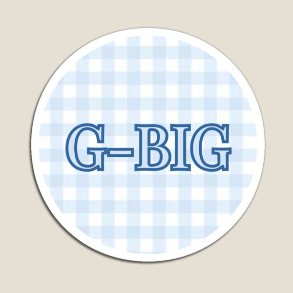 Item preview, Sorority Big/Little "G-Big" Sticker/Pin - Blue Gingham designed and sold by The Keepsake Vault.