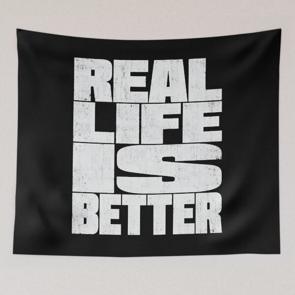 Item preview, Real Life Is Better Brutalist Graphic Tee designed and sold by PhylonBoxx.