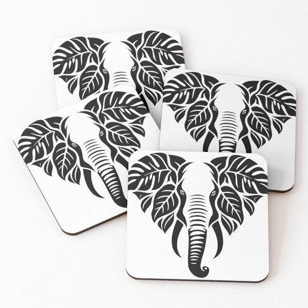 Item preview, Elephant Head with Tropical Leaf Ears  designed and sold by Xthes.
