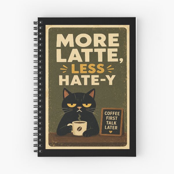 Item preview, More Latte Less Hate-y Funny Black Cat Coffee Mood designed and sold by eliramaison.