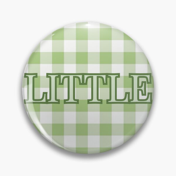 Item preview, Sorority Big/Little "Little" Sticker/Pin - Green Gingham designed and sold by The Keepsake Vault.