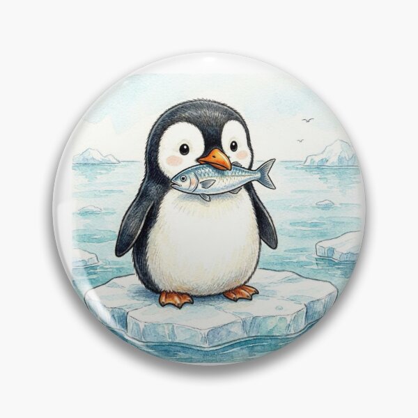 Item preview, penguin eating a fish designed and sold by FunnyfrenchDs.