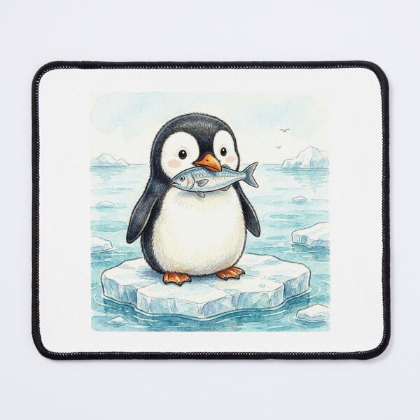 Item preview, penguin eating a fish designed and sold by FunnyfrenchDs.