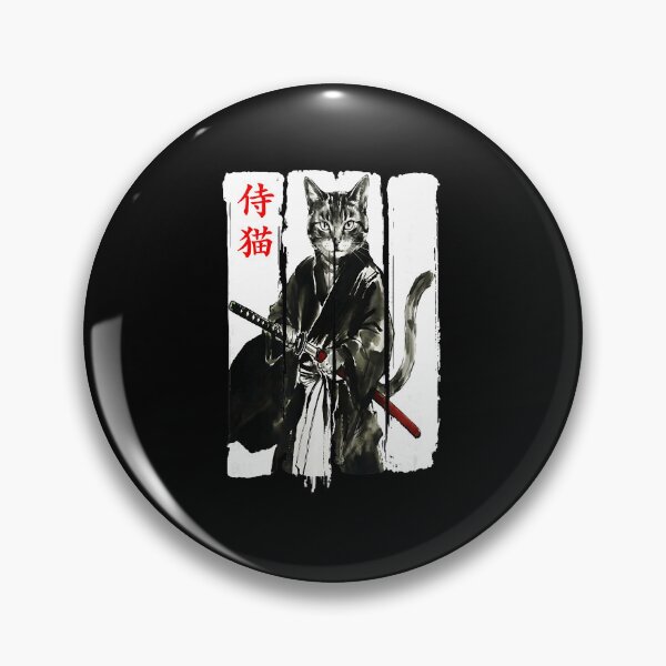 Item preview, Samurai Cat Warrior Ink with Traditional Japanese designed and sold by titanlevi.