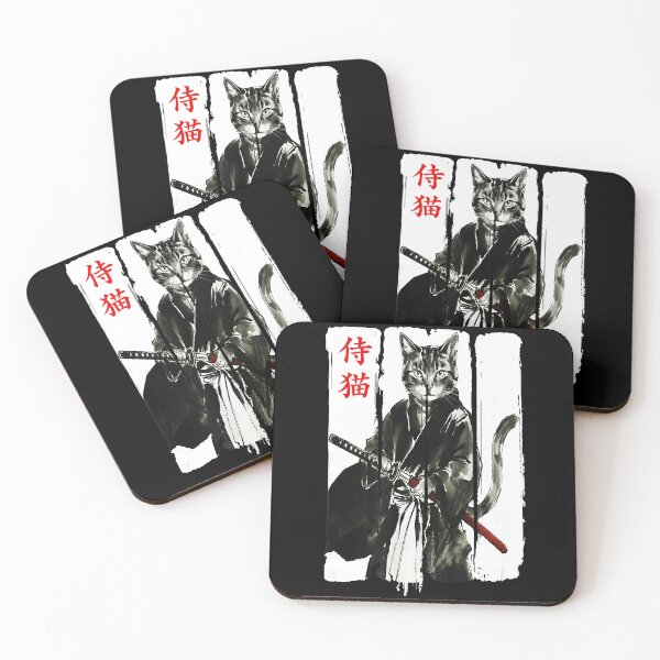 Item preview, Samurai Cat Warrior Ink with Traditional Japanese designed and sold by titanlevi.
