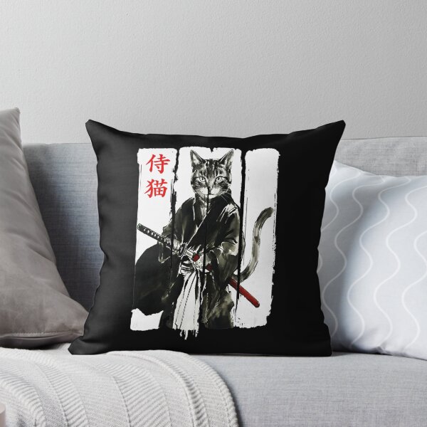 Item preview, Samurai Cat Warrior Ink with Traditional Japanese designed and sold by titanlevi.