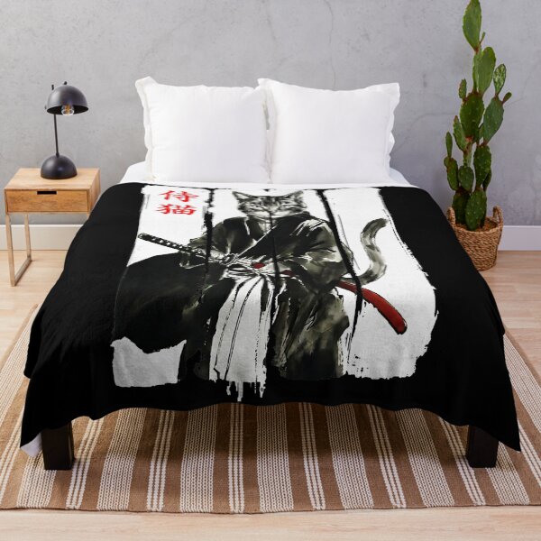 Item preview, Samurai Cat Warrior Ink with Traditional Japanese designed and sold by titanlevi.