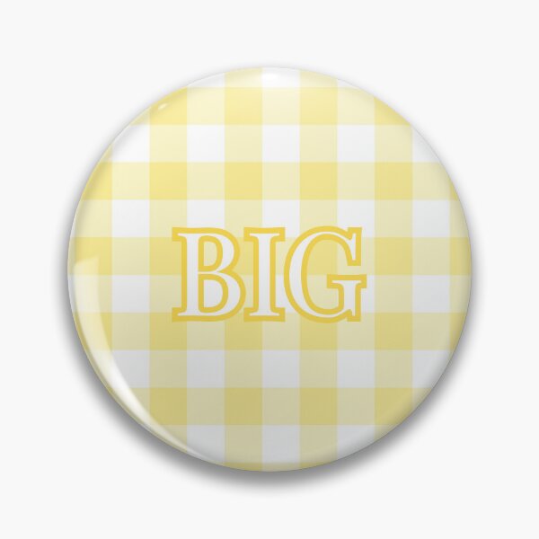 Item preview, Sorority Big/Little "Big" Sticker/Pin - Yellow Gingham designed and sold by The Keepsake Vault.