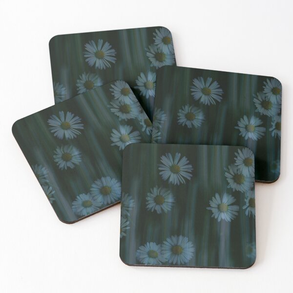 Item preview, White Daisies on Dark Background – Moody Floral Aesthetic Nature Art designed and sold by cabevo.