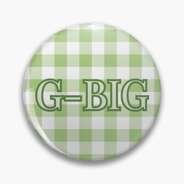 Item preview, Sorority Big/Little "G-Big" Sticker/Pin - Green Gingham designed and sold by The Keepsake Vault.