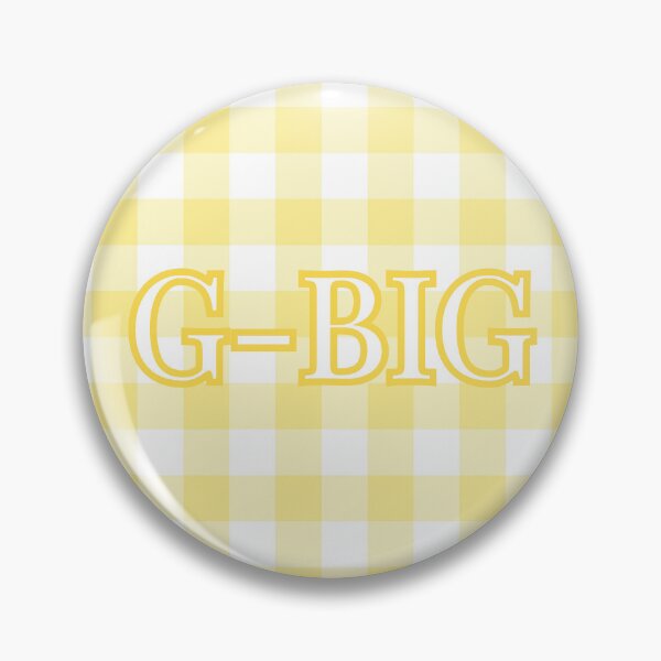 Item preview, Sorority Big/Little "G-Big" Sticker/Pin - Yellow Gingham designed and sold by The Keepsake Vault.