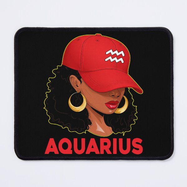 Item preview, Aquarius Zodiac Black Woman Red Cap Fashion Design designed and sold by MaxGraphicShirt.