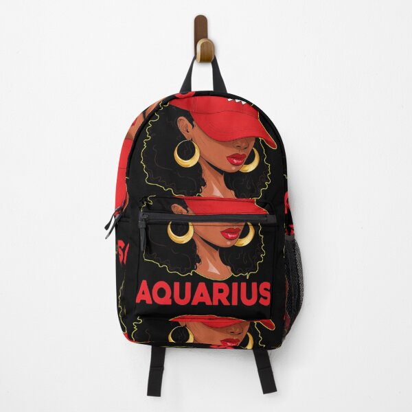 Item preview, Aquarius Zodiac Black Woman Red Cap Fashion Design designed and sold by MaxGraphicShirt.
