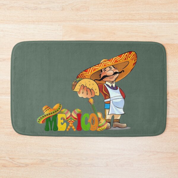 Item preview, Traditional Mexican Man Holding Taco Cartoon designed and sold by A touch of creativity.